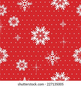 Vector illustration winter snowflakes doodles seamless background pattern
