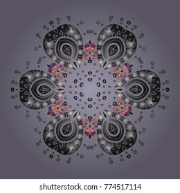Vector illustration. Vector winter snowflakes on colorful background. Flat design. Colorful snowflake Vector illustration. Snowflake icon, isolated. Icons, labels.