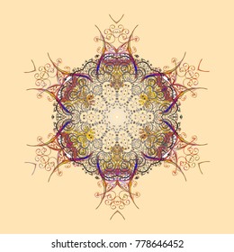 Vector illustration. Vector winter snowflakes on colorful background. Vector snowflake icon. Snowflake icon, isolated. Flat design.