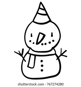 Vector illustration of winter snowman
Hand-drawn
