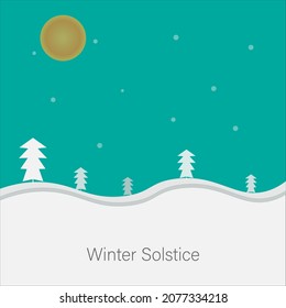 Vector Illustration of winter solstice .