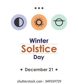 Vector illustration for winter solstice day in december poster design on white background