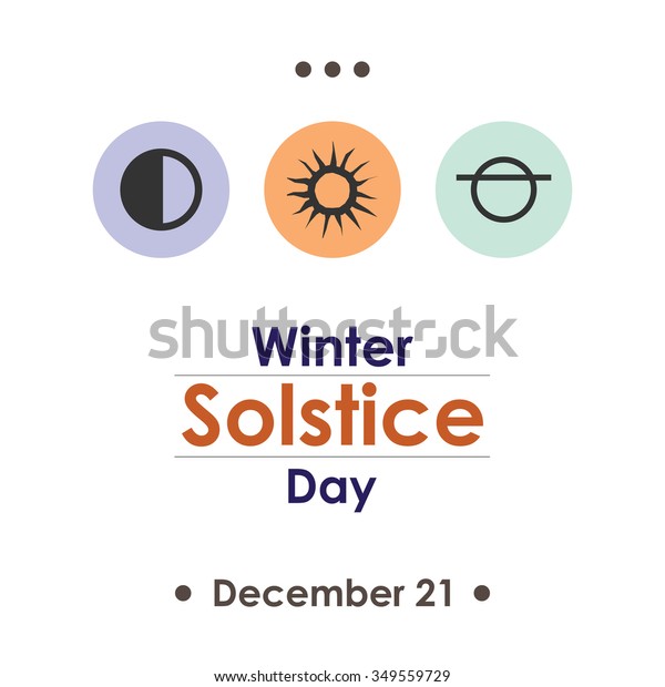 Vector Illustration Winter Solstice Day December Stock Vector (Royalty ...