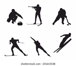Vector illustration of a winter sports