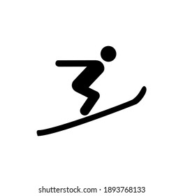 Vector Illustration Of Winter Sports Icons, Ski Jumping Icon On White Background