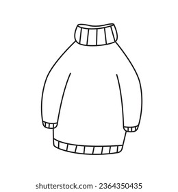 Vector illustration of a winter sweater. In doodle style, isolated, on a white background