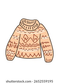  ilustração vetorial de um suéter de inverno sobre fundo branco