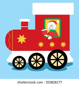 Vector illustration of winter train