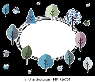 vector illustration. winter tree. 
Cute bird. 