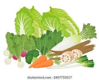 Vector illustration of winter vegetables