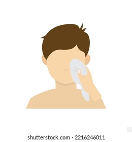 Vector illustration of wipe face icon sign and symbol. colored man icons for website design .Simple design on transparent background (PNG).