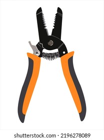Vector Illustration of Wire Cutting Plier With Spring isolated on white background.