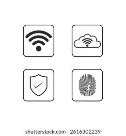 Vector illustration Wireless Connectivity and Cybersecurity