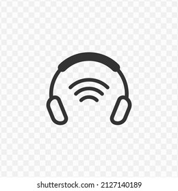 Vector Illustration Of Wireless Headphones Icon In Dark Color And Transparent Background(png).