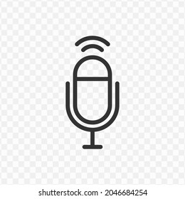 Vector Illustration Of Wireless Microphone Icon In Dark Color And Transparent Background(png).