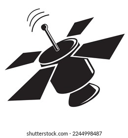 vector illustration Wireless satellite technology device. Antenna, satellite and dish icon. Vector illustration.