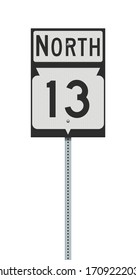 Vector illustration of the Wisconsin State Highway road sign on metallic post