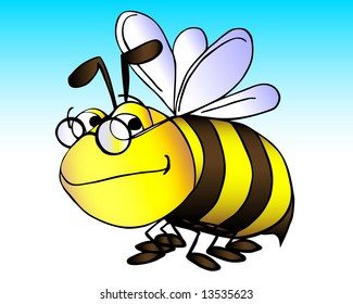 vector illustration of a wise old bumble bee