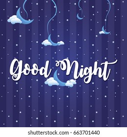 Vector illustration of wish good night. 