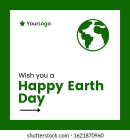 Vector illustration of wish you a happy earth day banner design. 