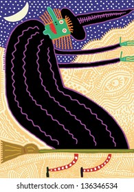 Vector illustration of a witch