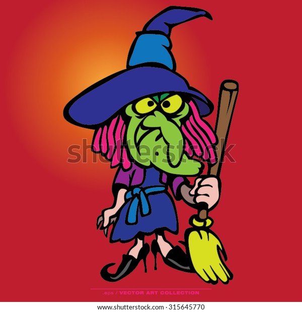 Vector Illustration Witch Cartoon Characters Stock Vector (Royalty Free ...