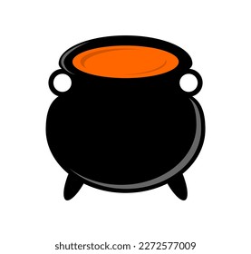 vector illustration of witch cauldron on white background
