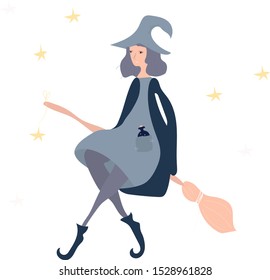 vector illustration of a witch from the forest. enchantress
