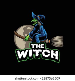 Vector illustration of witch mascot