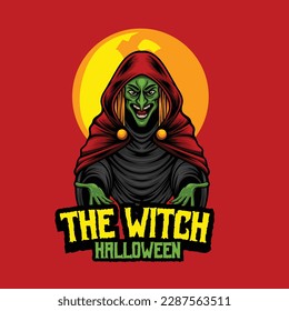 Vector illustration of witch mascot