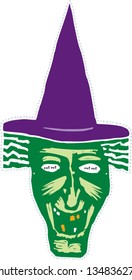 Vector illustration of a Witch mask