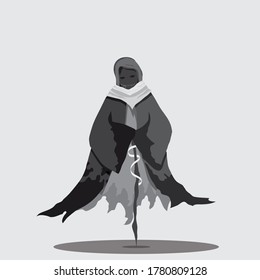 vector illustration of a witch. vector illustration for tattoos, posters and t-shirts