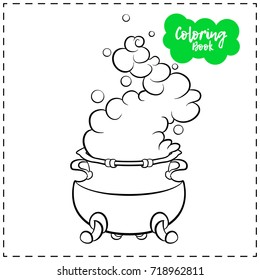 Vector illustration of a witch's boiler for Halloween on a white background.