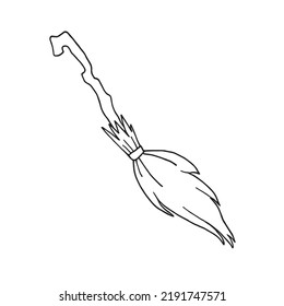 Vector illustration
witch's broom in doodle style