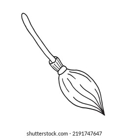 Ilustración del vector
escoba de bruja al estilo doodle