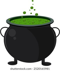 Vector illustration of witch's Cauldron with magic potion for Halloween