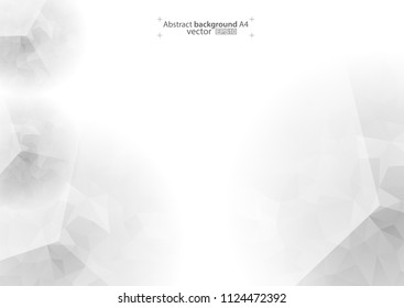 Vector illustration of wite textured background. Geometric poligonal design. Template can be used as blank, poster, banner, wallpaper, cover. Light grey color.