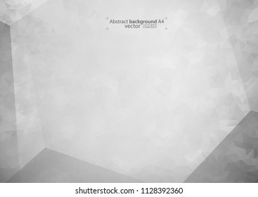 Vector illustration of wite textured background. Geometric poligonal design. Template can be used as blank, poster, banner, wallpaper, cover. Light grey color.