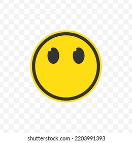 Vector illustration of without expression emoticons. Colored icons for website design .Simple design on transparent background (PNG).