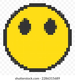 Vector illustration of without expression emoticons in a pixel art 8 bit video game style. Simple design on transparent background (PNG).