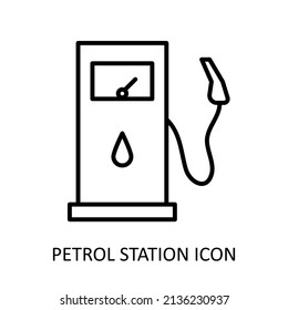 Vector illustration withpetrol station icon. Outline drawing