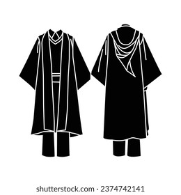vector illustration of wizard's cloak on a white background. Wizard's Cloak worn on Halloween