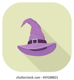 A vector illustration of a Wizards Hat flat icon design.
Magicians Hat Concept.
Sorcerers Hat.