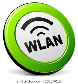 Vector illustration of wlan 3d icon on white background