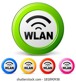 vector illustration of wlan icons on white background