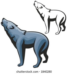 Vector illustration of a wolf.