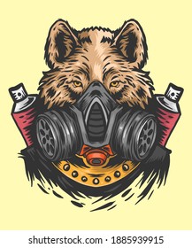vector illustration of wolf angry