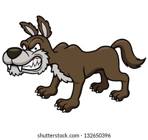 Vector illustration of Wolf cartoon