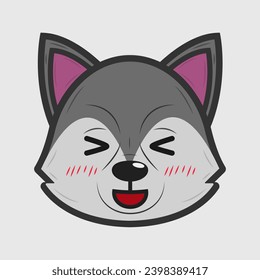 Ilustración vectorial de un lobo con diferentes emociones
