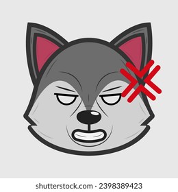Ilustración vectorial de un lobo con diferentes emociones

